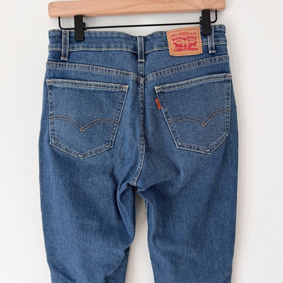 Levi's 721 Vintage High Rise Skinny Ankle Distressed Denim Jeans Blue Size 27 - Picture 5 of 16